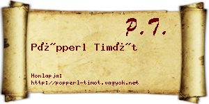 Pöpperl Timót névjegykártya